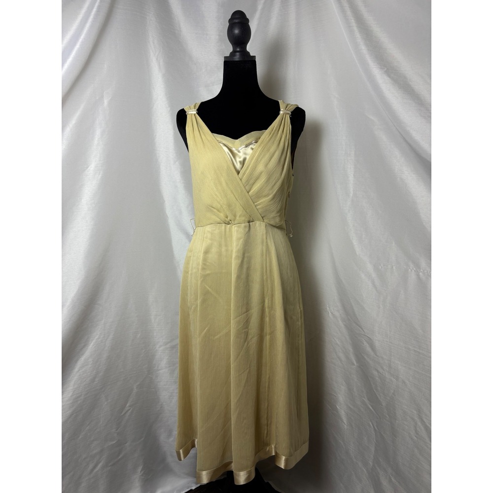 Talbots Midi Dress Women Size Four Champagne 100% Silk